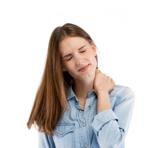 Lady with neck pain
